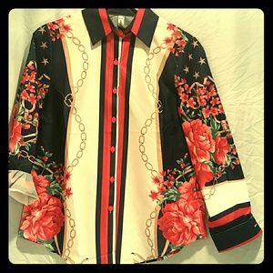 2 FOR $10- Designer style button down blouse